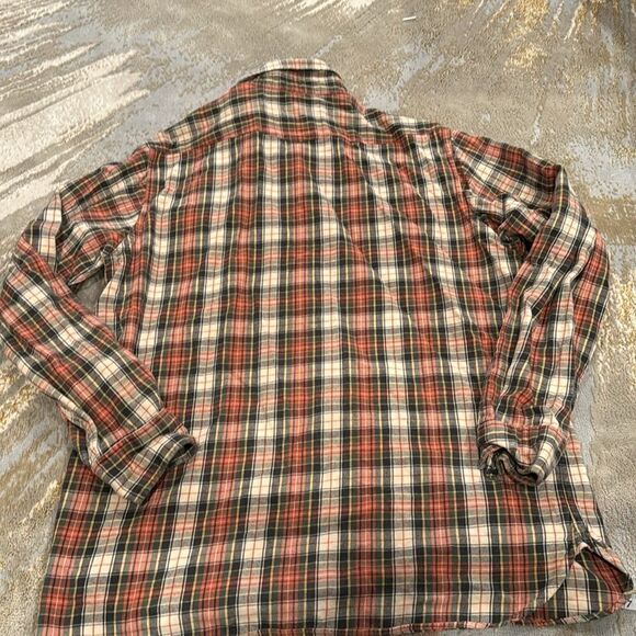 Vintage  Polo Ralph Lauren Dark Orange Flannel Button-Down Shirt size L EuC - Picture 9 of 9